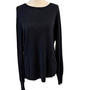 One Grey Day Navy Lightweight Knit Sweater Medium